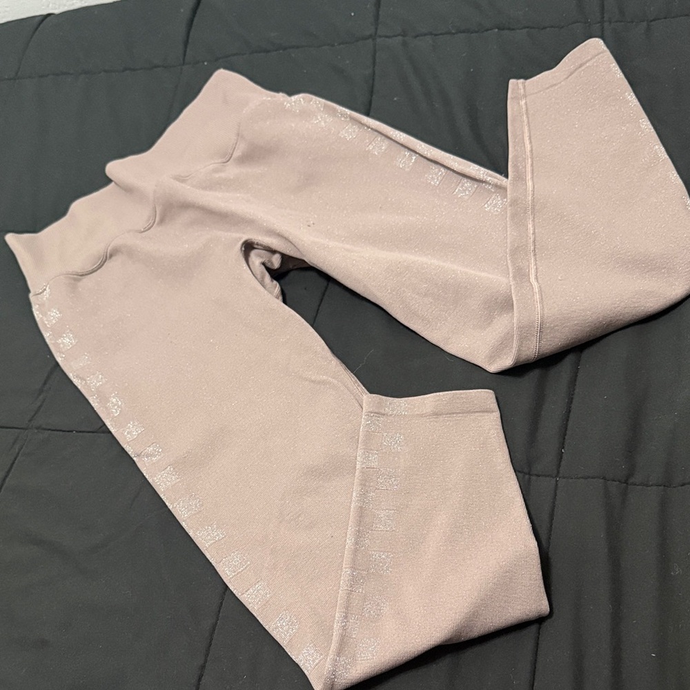Sparkle Mauve Leggings with Side Glitter Detail